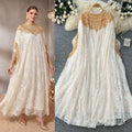 Heavy embroider beads sequin outwearlacedresstwo-piece set women's autumwork clothing style silmslimming looksuitaccessible luxury