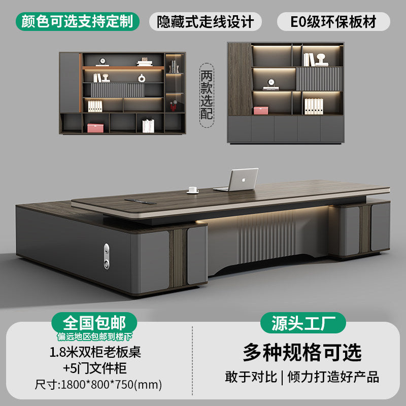 Saint-li executive desk - premium lacquer finish, minimalist chic, luxury ceo office desk and chair set for general managers