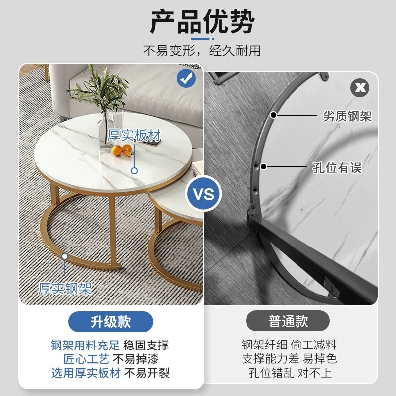Accessible luxury small coffee table mini coffee table small apartment living room for home tea table casual rental house simple small round table