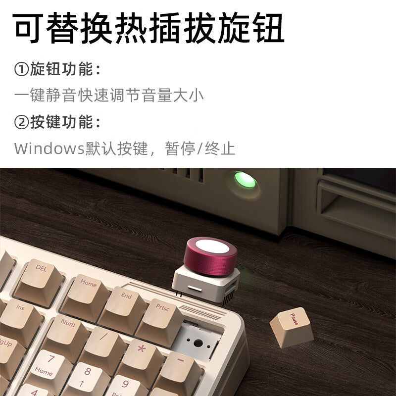 B98 custom mechanical keyboard glue lump mahjong sound metal knob three mode 98 key RGB hot swap gasket