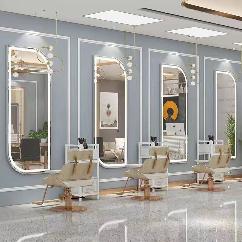 Hairdressing mirror, hair salon special, hair salon mirror, popular led single-sided luminous wall-mounted smart mirror