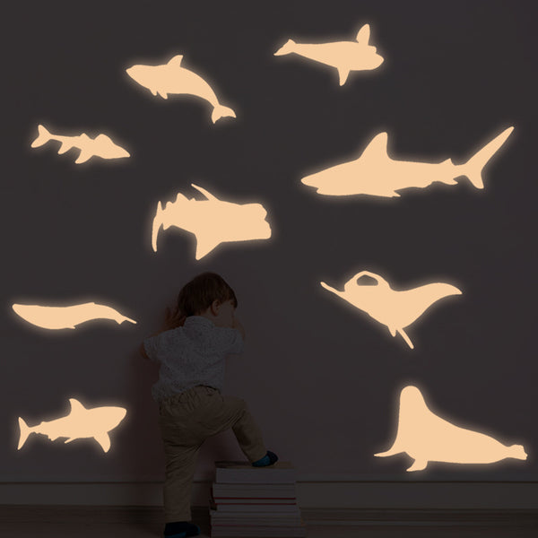 Foreign trade luminous wall sticker creative cartoon aquarium biological decoration wall sticker children's room self-adhesive luminous wall sticker