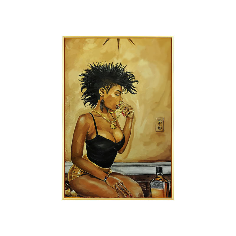 Bar decorative painting industrial style retro beautiful woman ktv box dance hall clear bar background wall painting creative painting