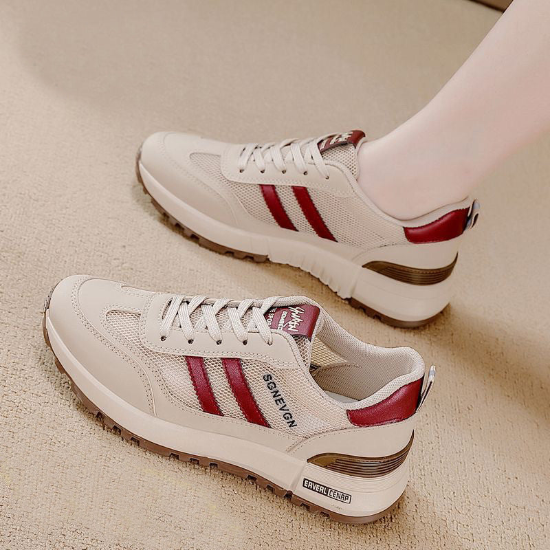 2025 spring/summer new mesh breathable plus size women's flat casual shoes versatile sneakers athletic running shoes for women