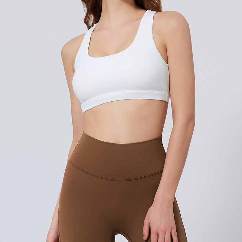 European and american new style running sports vest women's shockproof support cross yoga bra breathable high-intensity sports underwear