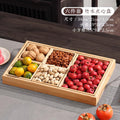 Wooden tray for tea brewing, dried fruit, afternoon tea snacks, and dim sum – original paulownia wood chinese-style multi-compartment tea tray