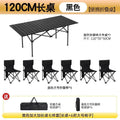 120 extended table [black] + 64% off stackable chairs black 6 pcs