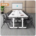 Mobile folding table and chair set, interlocking flip-top office desk, bench seating, training table with wheels, multifunctional conference table