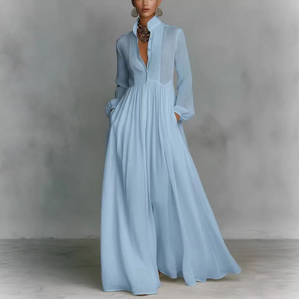 summer european and american export women's clothing: new cross-border fashionable and elegant long swing dress for women