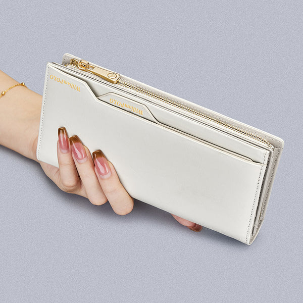 Emperor Paul Leather Wallet Women's 2023 New Handbag Long Wallet Women's Fashion Versatile Driver's License Card Bag