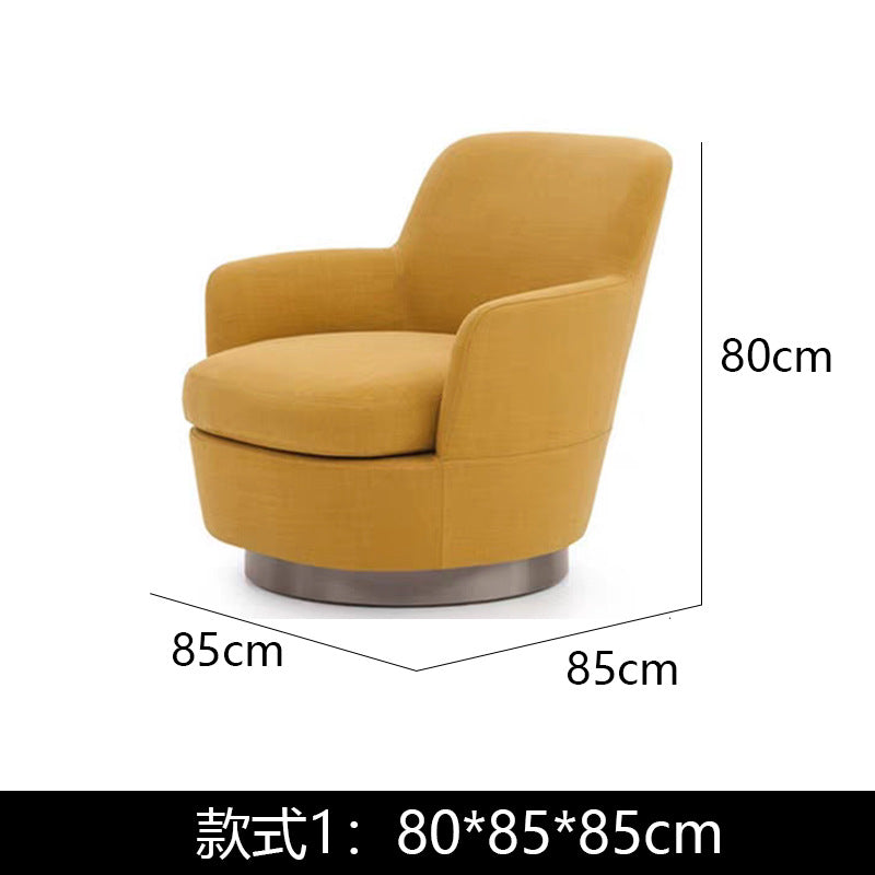 Foshan italian normcore casual chair light luxury living room fabric rotating bedroom dressing chair negotiation single sofa chair