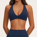 outwear pilates casual yoga intimates women's halter back bra fixed cup sports intimates 5575
