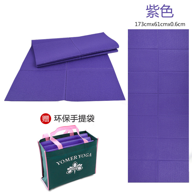 Foldable yoga mat pvc customizable oem factory professional fitness nap mat anti-slip thickened