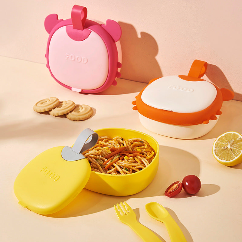 Baby food bowl training spoon set - safe, spill-proof, and anti-scald silicone feeding dishes for independent eating