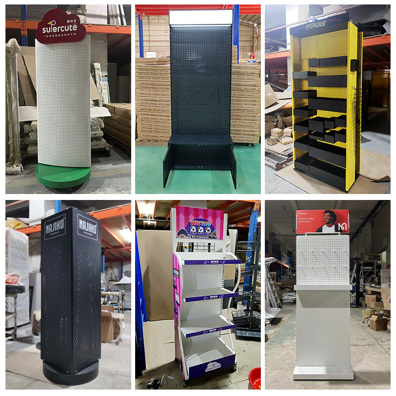 Customized Beverage Shelves Wrought Iron Metal Display Racks Supermarket Convenience Store Food Toys Multi-layer Shelves