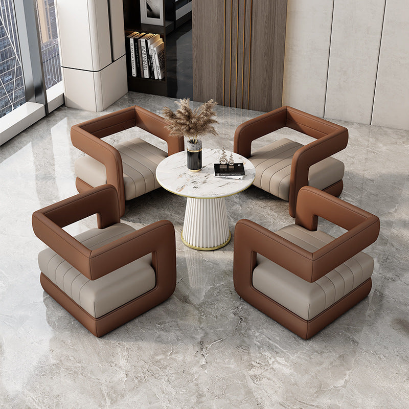 Business office club hotel lobby reception guest direct row sofa coffee table combination booth casual negotiation sofa