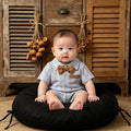 Newborn summer outfit: striped short-sleeve romper for baby boys - perfect for first birthday celebrations, 100-day milestone photoshoots, and stylish summer wear