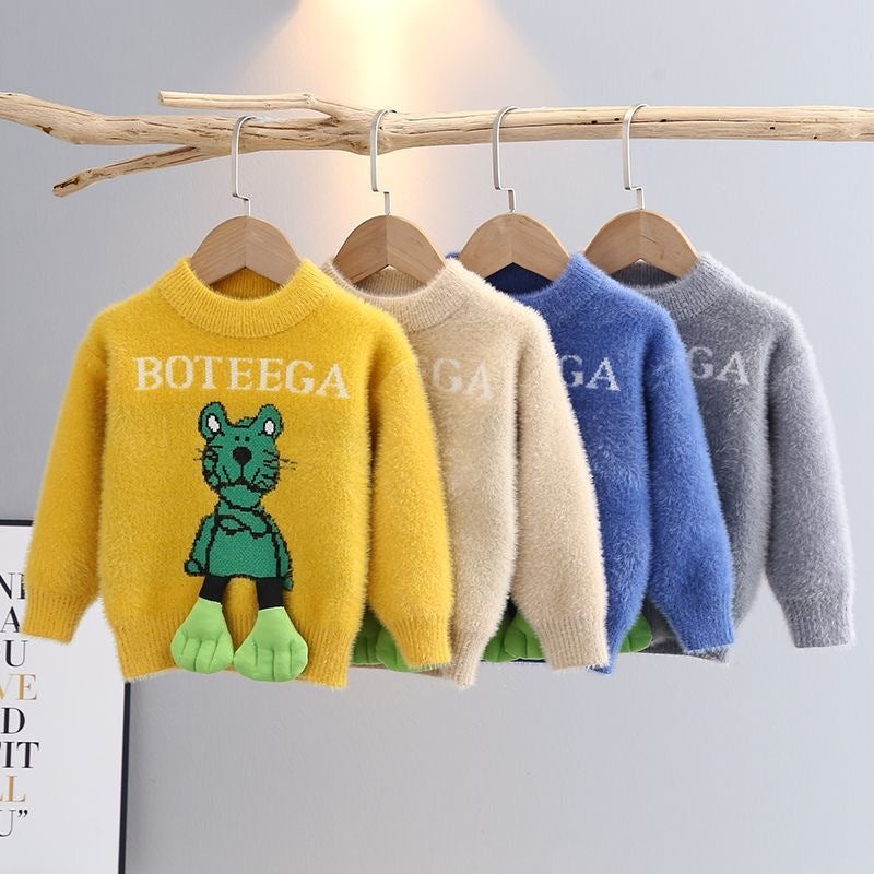 kids' sweater: new autumn/winter knit base layer, boys' sweater, girls' pullover knit top - wholesale supply