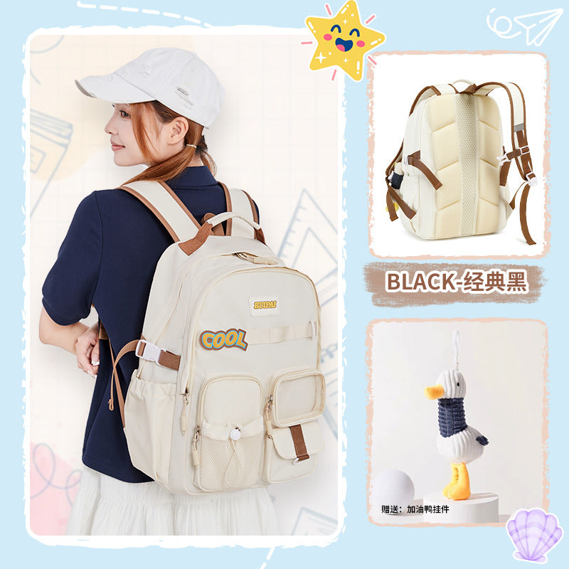 School bag University women's large-capacity dirt-resistant sixth grade spine care small food allowance pain bag backpack high school student travel backpack