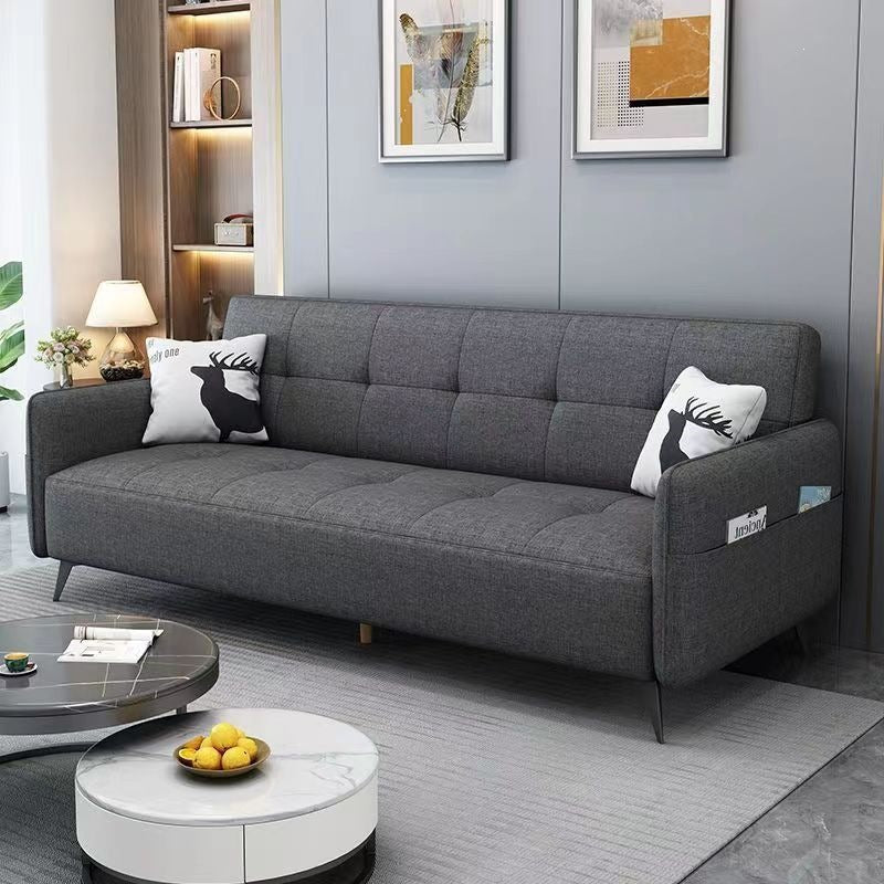 Fabric sofa for small apartments, rental properties - minimalist modern tech fabric multifunctional foldable sofa bed (2-in-1)