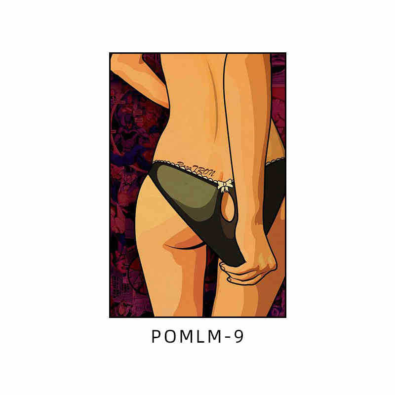 Bar decoration painting American retro tavern KTV box wall painting Love hotel bathroom toilet mural