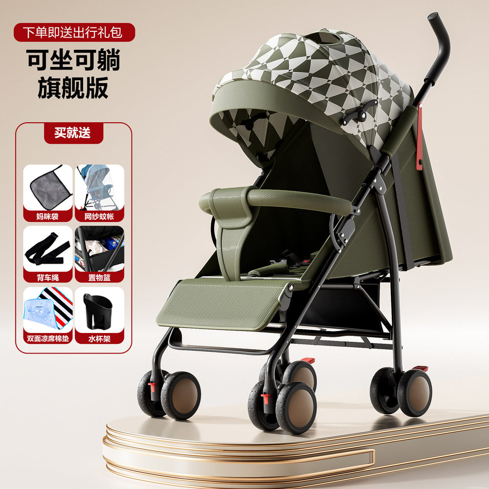 Baby stroller lightweight foldable umbrella stroller reclining seat summer travel pram for infants and toddlers