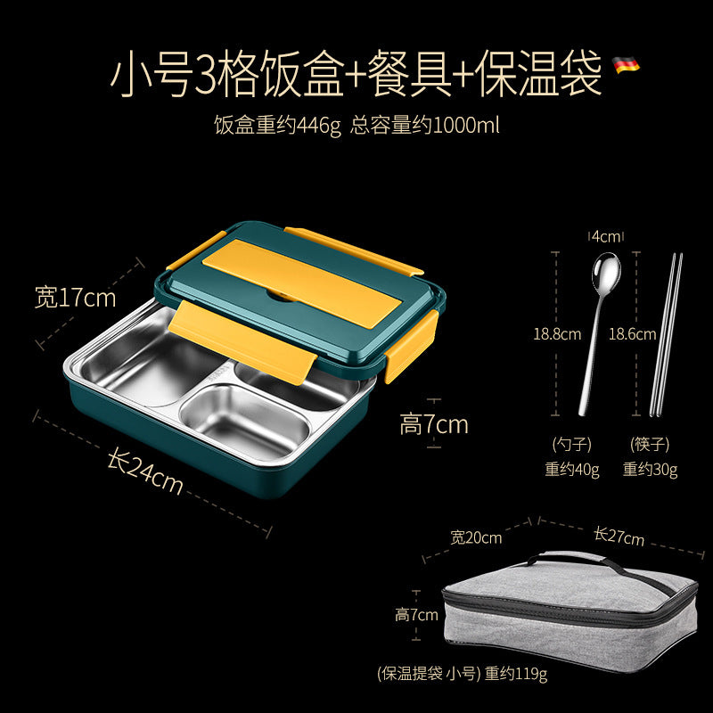 304 stainless steel lunch box, student-specific cafeteria, rice compartment for boys, large-capacity office workers, portable lunch box