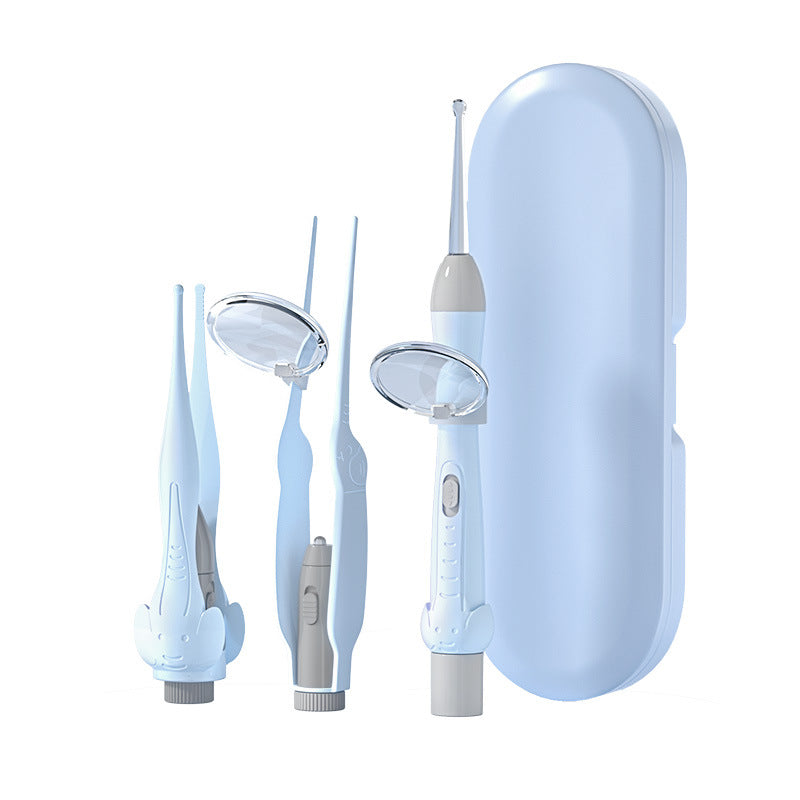 New arrival luminous ear scoop baby with light rechargeable ear scoop set kids adult tweezers ear picking earwax ear