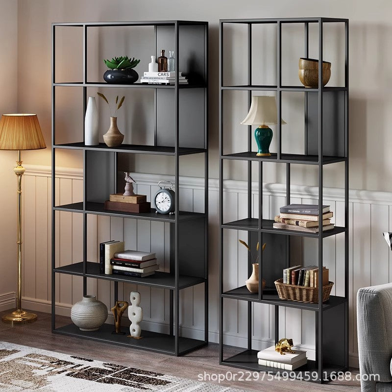 American wrought iron partition shelf bookshelf floor-to-ceiling multi-layer storage design is suitable for living rooms and offices