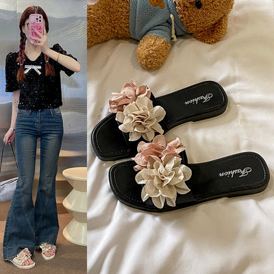 Floral platform sandals - women's summer 2025 new collection - fairycore beach sandals, perfect with dresses