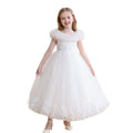 new arrivalkids dress flower girl wedding dress long skirt lace mesh tutu birthday party princess dress wholesale