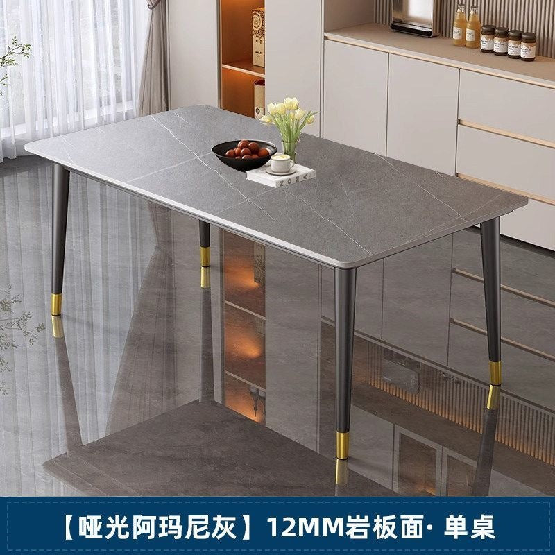 Rock slab dining table and chair combination rectangular for home small apartment medieval style modern casual rental house dining table