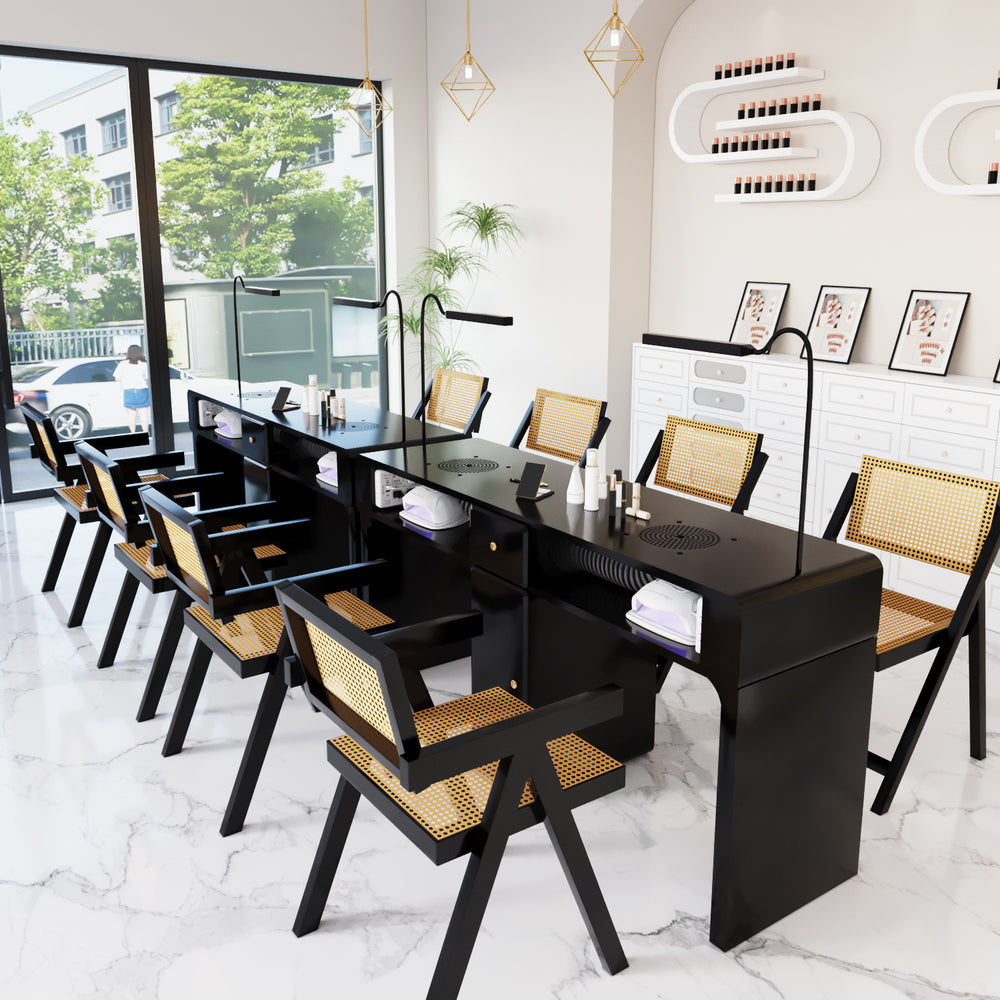 Manufacturer's new casual mesh back chair with marble tabletop single and double multi-functional manicure table table and chair suit