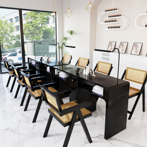 Manufacturer's new casual mesh back chair with marble tabletop single and double multi-functional manicure table table and chair suit