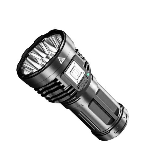 Cross-border new multi-function strong light flashlight remote shooting plastic LED portable mini charging digital display magnetic small flashlight