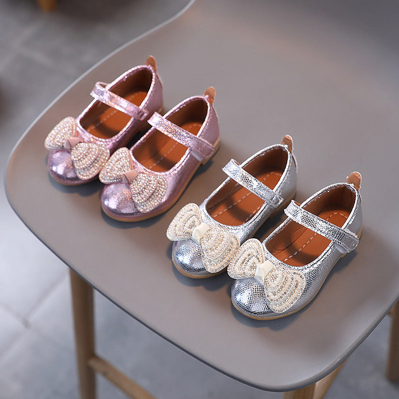 Girls' princess shoes, spring/autumn leather shoes for baby girls, new summer soft-soled children's shoes, toddler shoes, baby single shoes for summer