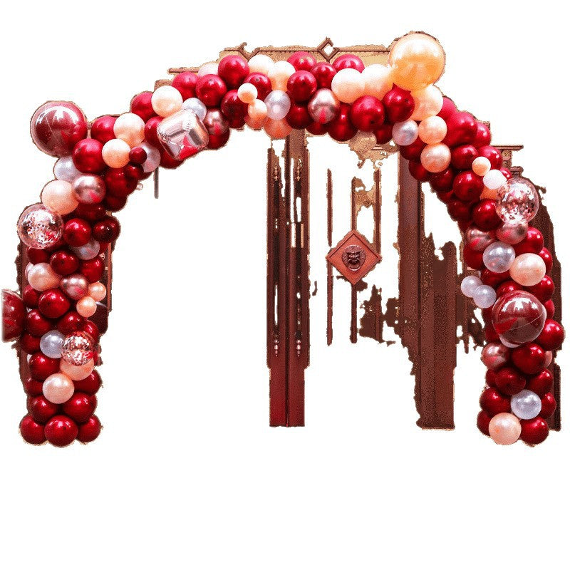 Balloon arch bracket wedding scene arrangement wedding room hotel entrance decoration wedding outdoor road flower stand column