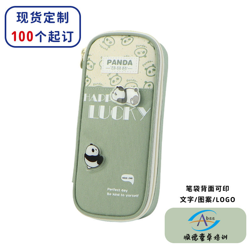 Pencil bag ins wind niche large capacity high value cute pencil case stationery box student canvas  stationery bag