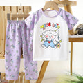 Kids' short-sleeve cotton set: summer t-shirt & pajamas for boys & girls - perfect for home wear and sleepwear