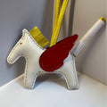 Pony pendant hand-stitched real goatskin angel pegasus keychain platinum bag pendant new arrival creative car pendant