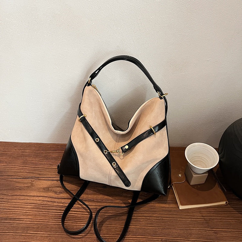 Retro large-capacity bag women's 2025 new fashion high-end tote bag casual and light lazy wind backpack