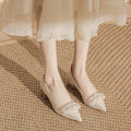Factory customized stiletto pointed-toe suede rhinestone pumps - european & american style work shoes for women