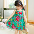 Fashionable baby girl northeast china floral summer new dress  summer collection spaghetti strap dress lightweight dropshipping princess dress