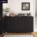 Black storage cabinet retro shoe cabinet for home entrance storage light luxury scandinavian entrance living room all-in-one casual wall cabinet