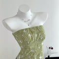 Ready-to-ship 73707#  cross-border fashion summer sheer sequin textured soft & elegant women's bandeau top