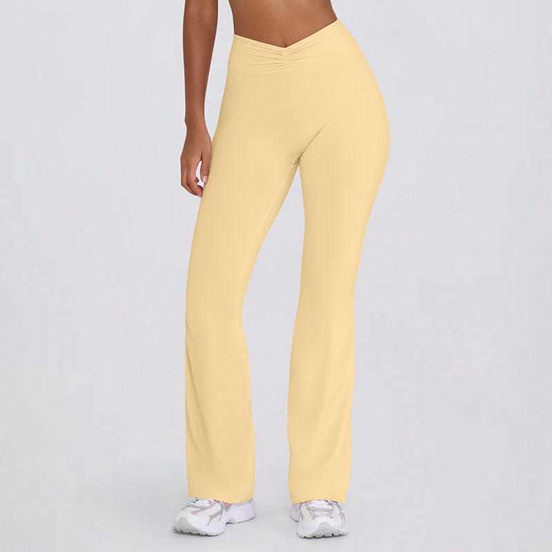 Sling backless nude back running halter sports intimates bra fitness flare pants yoga suit women