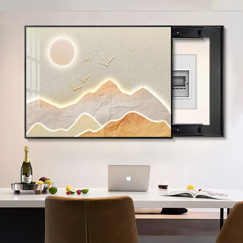 Rizhao Jinshan meter box decorative painting light luxury high sense push-pull blocking distribution box hanging painting mural