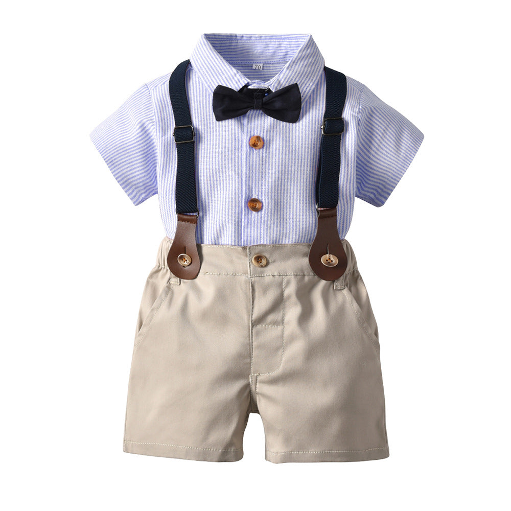 K-style children's clothing summernew arrival boys shirt gentleman suit overalls children's day performance clothes boys birthday dress