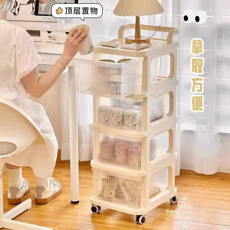 Household Shelf Cart Mobile Snack Cart Bedroom Storage Box Drawer Storage Box Mobile Shelf
