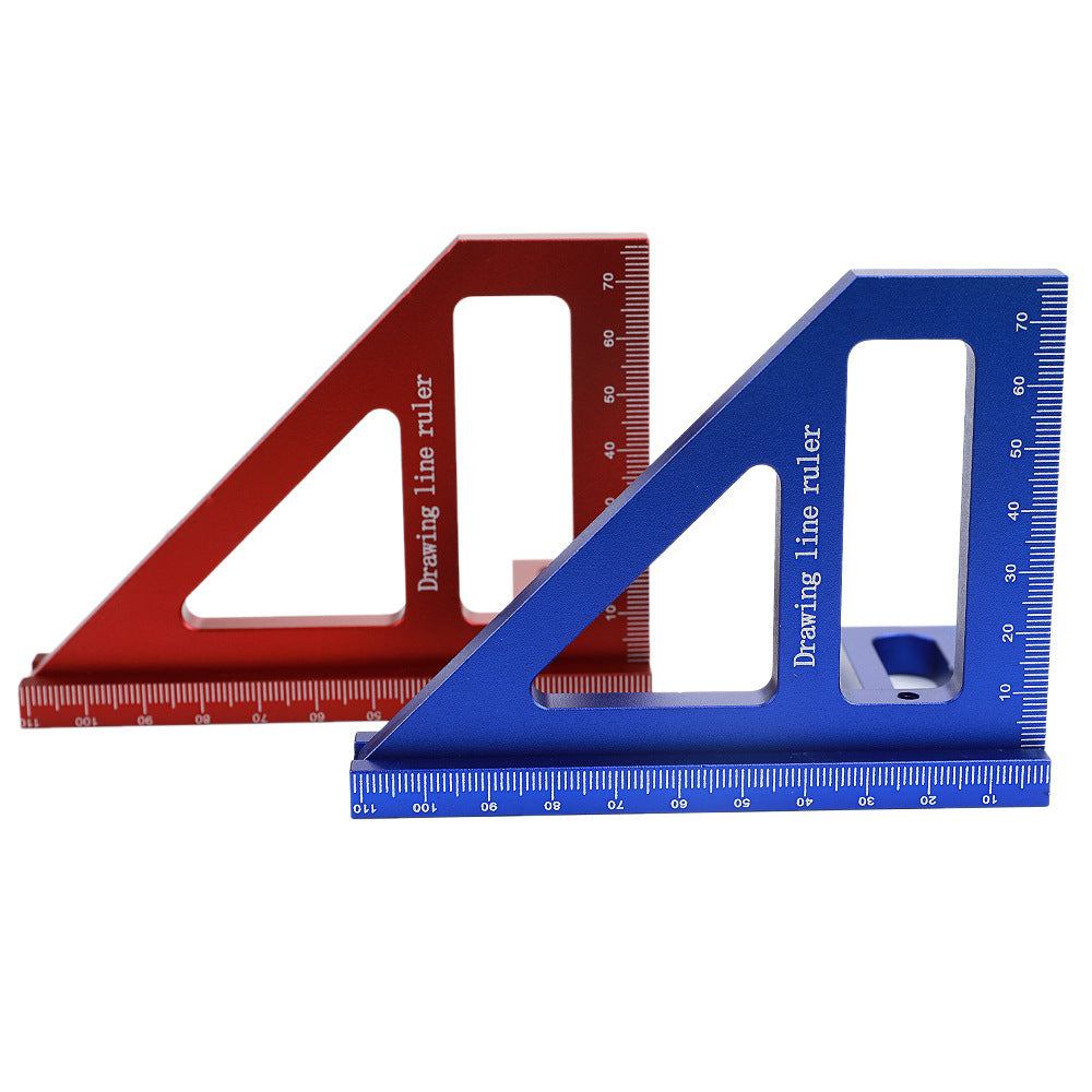 45 ° ruler 90 ° ruler aluminum alloy drawing ruler woodworking scribing ruler scale triangle ruler woodworking tools
